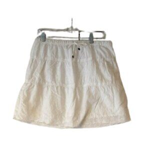 Maurice's Short, White Tiered Elastic Waist w/Drawstring Skirt - Lined - Size L